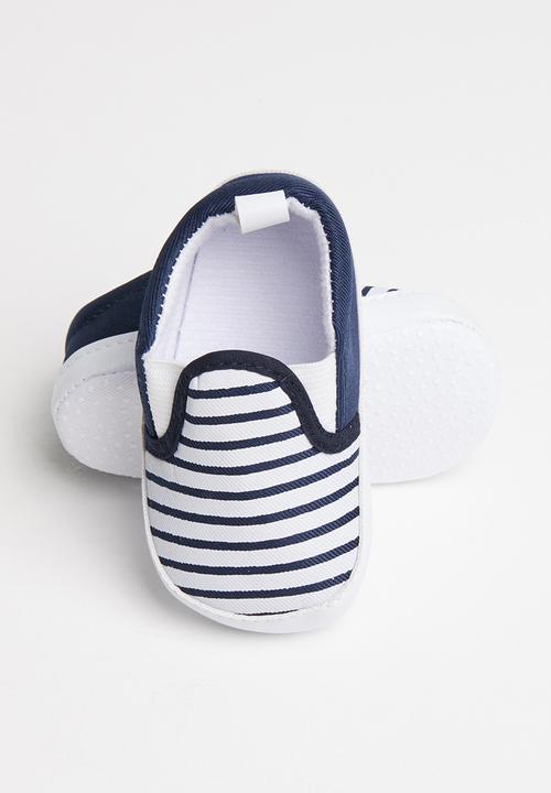 Pop Candy - Boys stripe slip on - navy