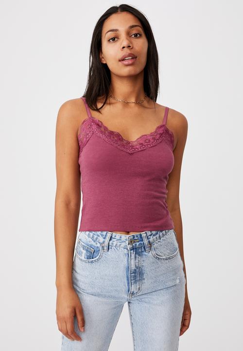 Cotton On - Loui lace cami - dark grape