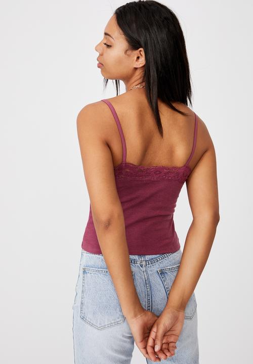 Cotton On - Loui lace cami - dark grape