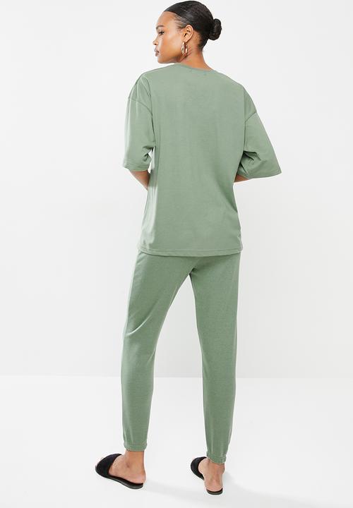 Missguided - Co-ord T-shirt & jogger set - green