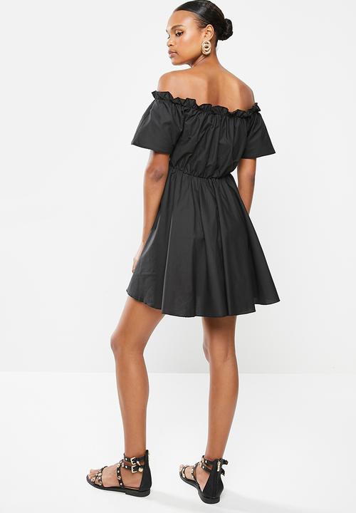 Missguided - Bardot skater dress - black