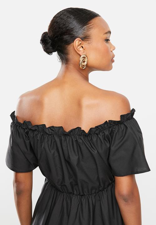 Missguided - Bardot skater dress - black