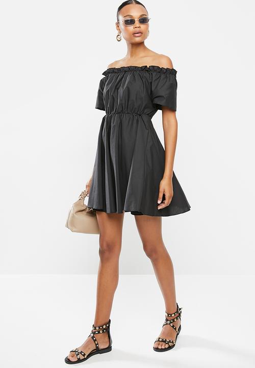 Missguided - Bardot skater dress - black