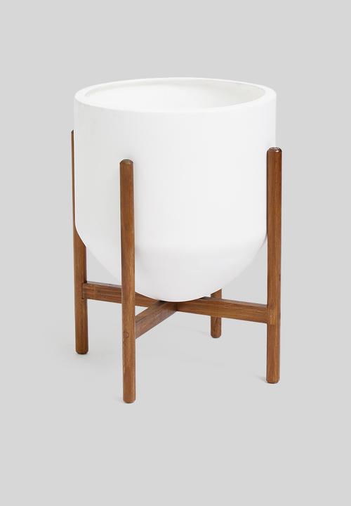 Grey Gardens - Bullet planter - white