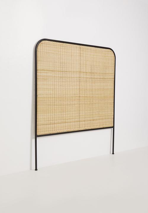 Sixth Floor - Padari iron framed rattan headboard - Natural & Black