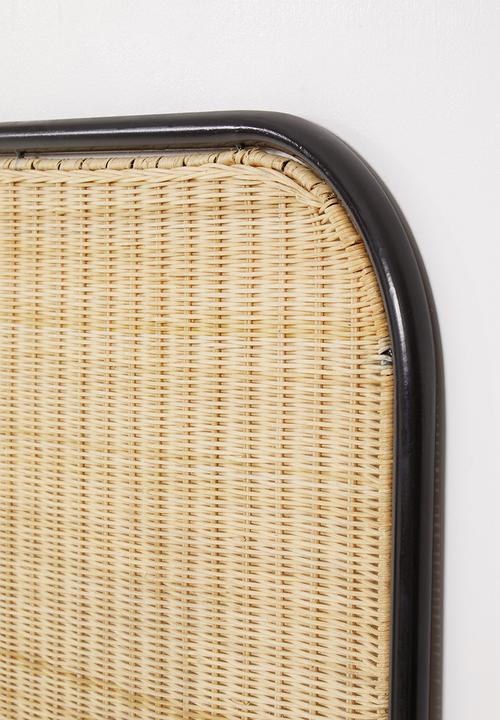 Sixth Floor - Padari iron framed rattan headboard - Natural & Black
