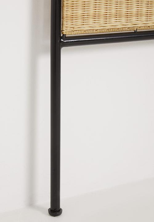 Sixth Floor - Padari iron framed rattan headboard - Natural & Black