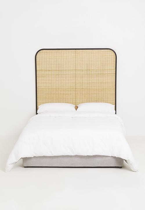 Sixth Floor - Padari iron framed rattan headboard - Natural & Black