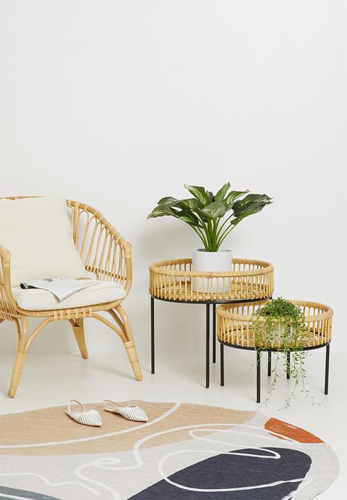 Sixth Floor - Komodo rattan nesting tables - natural & black
