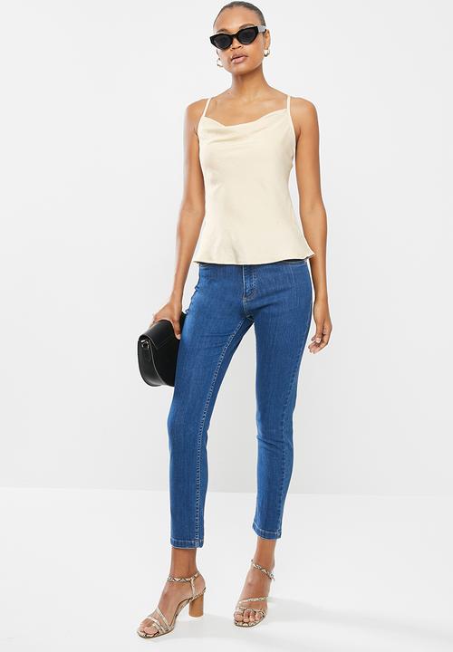 edit - Cowl neck satin cami - ivory