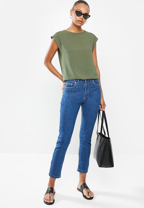 edit - Woven basic shell blouse - fatigue green