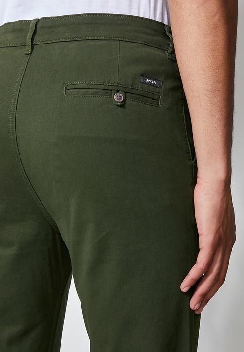 Superbalist - Seoul pleated tapered chino - dark green