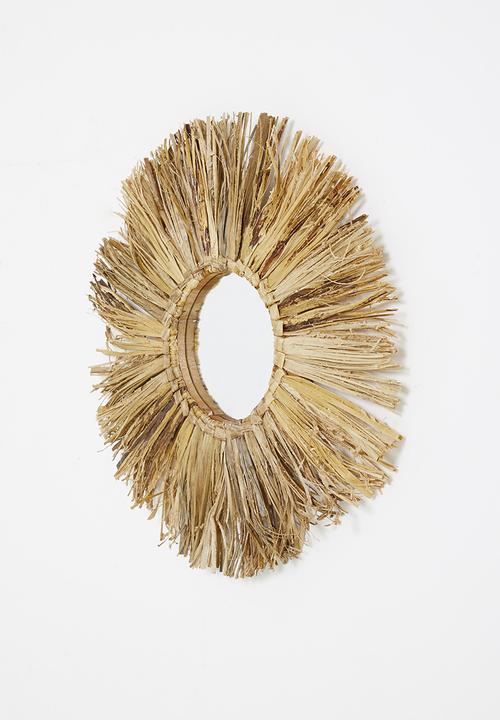 Sixth Floor - Meno raffia mirror - natural 