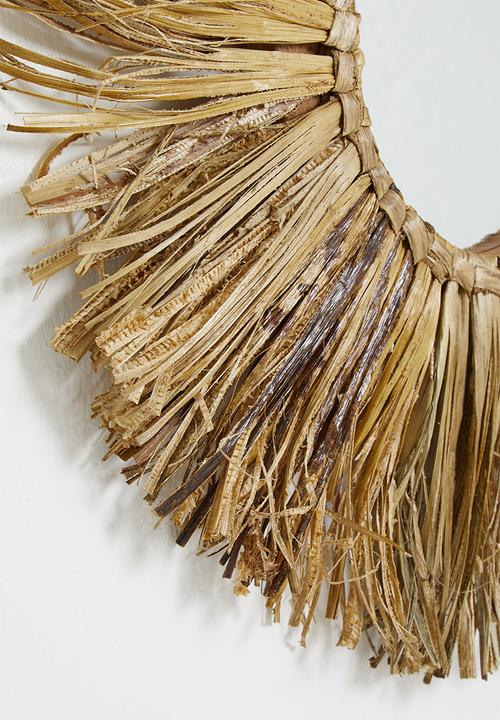 Sixth Floor - Meno raffia mirror - natural 