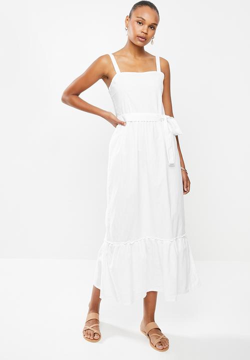 edit - Cotton voile strappy tier maxi - milk