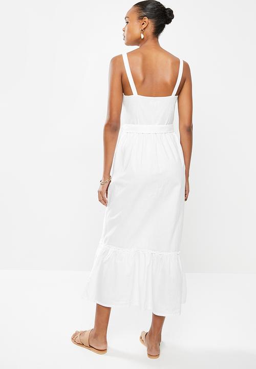 edit - Cotton voile strappy tier maxi - milk