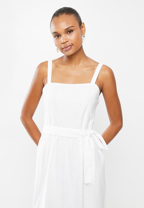 edit - Cotton voile strappy tier maxi - milk
