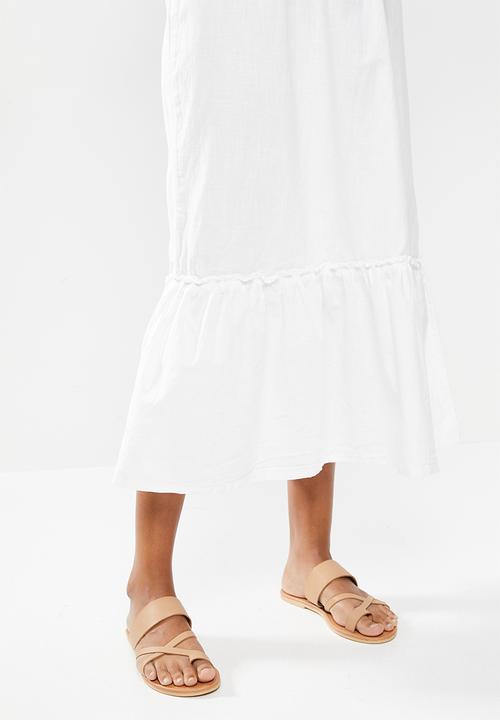 edit - Cotton voile strappy tier maxi - milk