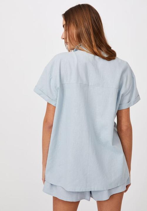 Cotton On - Pool side shirt - washed blue