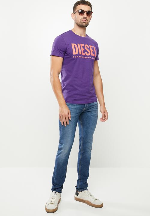 Diesel  - T-diego-logo T-shirt - purple
