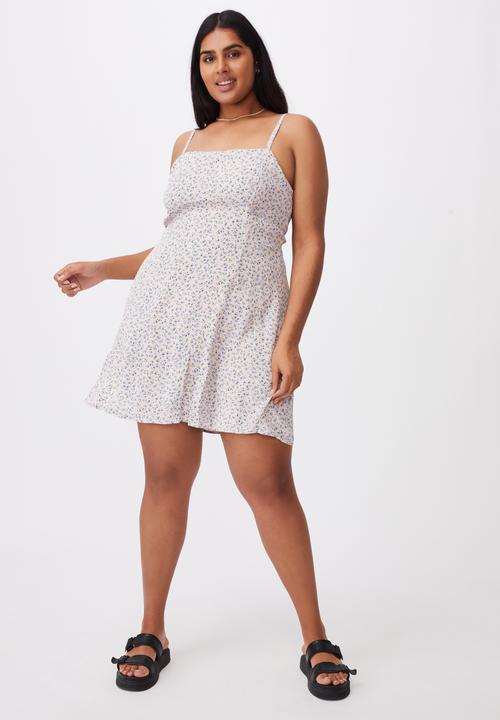 Cotton On - Curve woven kendall dress - hilda ditsy frosty lilac