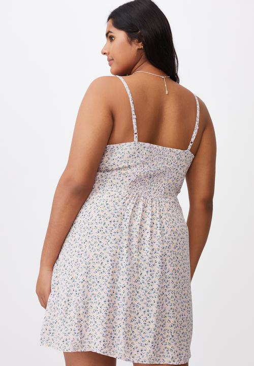 Cotton On - Curve woven kendall dress - hilda ditsy frosty lilac