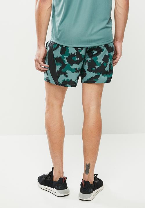 Under Armour - Ua launch sw 5'' camo short - teal & black