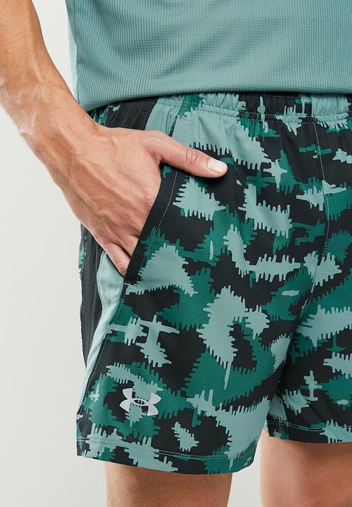 Under Armour - Ua launch sw 5'' camo short - teal & black