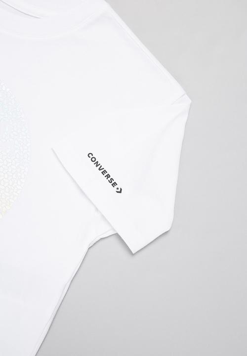 Converse - Cnvg faux sequin chuck boxy tee - white