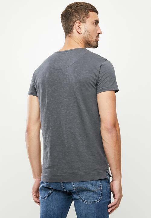 S.P.C.C - Duke fashion side slit straight hem T-shirt - grey