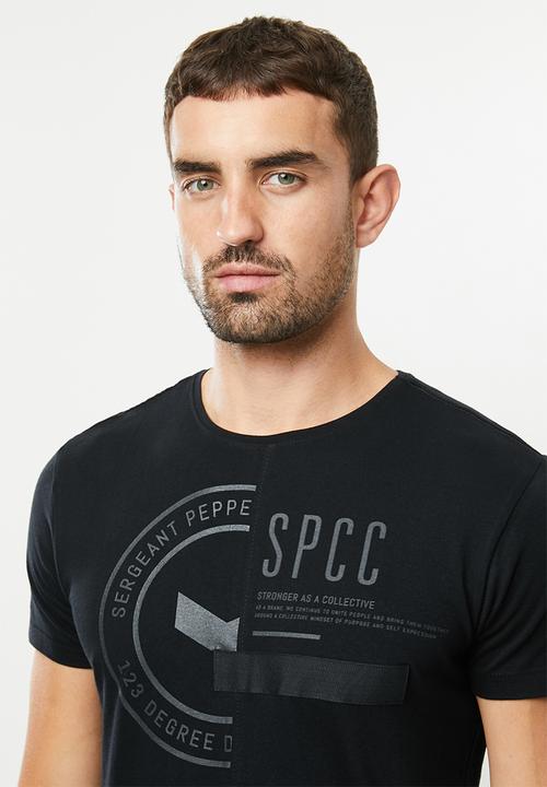 S.P.C.C - Premium side slit straight hem T-shirt - black