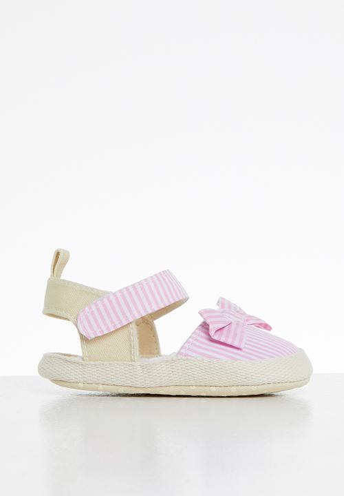 Pop Candy - Girls stripe bow sandal - pink
