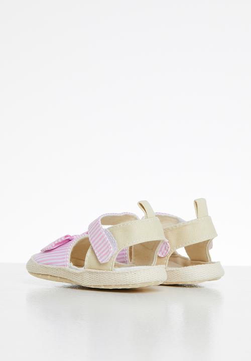 Pop Candy - Girls stripe bow sandal - pink