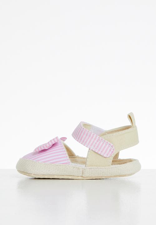 Pop Candy - Girls stripe bow sandal - pink
