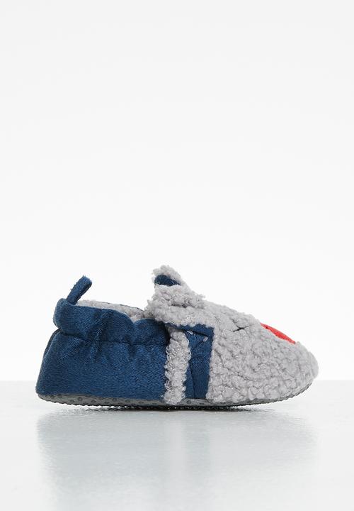 Pop Candy - Bear slip on - navy & grey