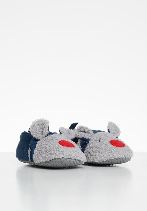 Pop Candy - Bear slip on - navy & grey