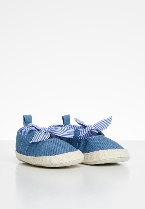 Pop Candy - Girls bow pump - blue & white