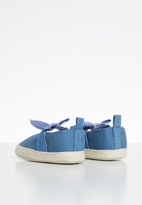 Pop Candy - Girls bow pump - blue & white