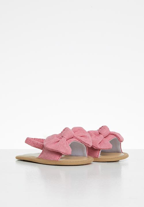 Pop Candy - Girls bow elastic sandal - dark pink