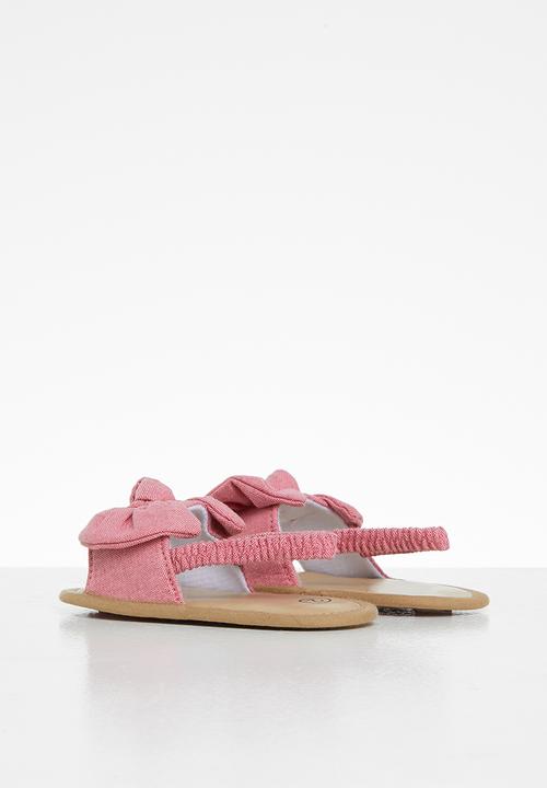 Pop Candy - Girls bow elastic sandal - dark pink