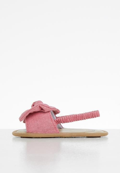 Pop Candy - Girls bow elastic sandal - dark pink