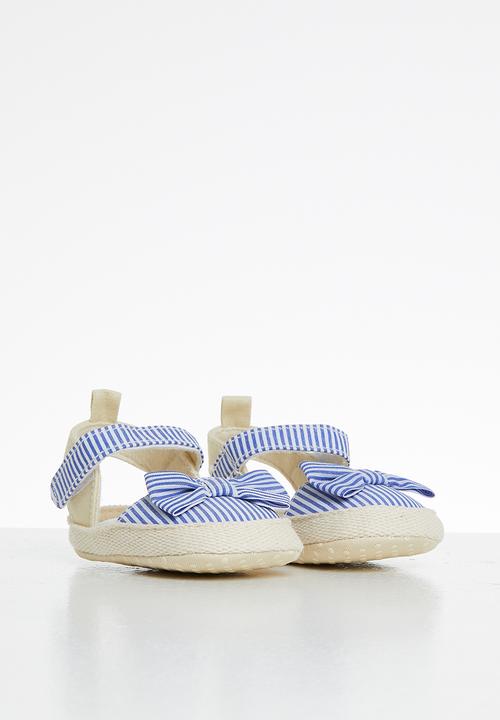 Pop Candy - Girls stripe bow sandal - blue