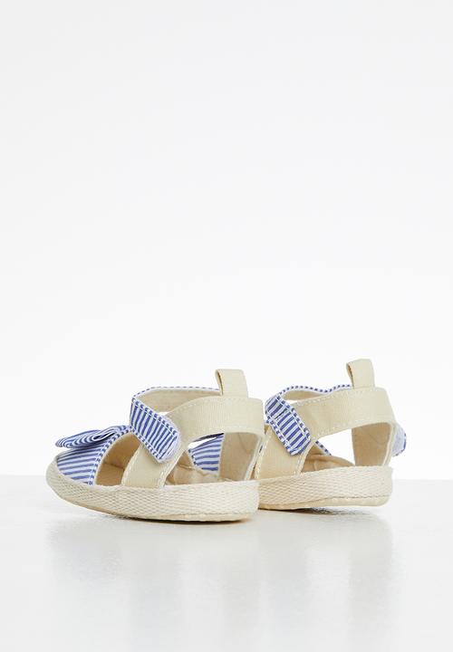Pop Candy - Girls stripe bow sandal - blue