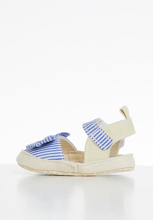Pop Candy - Girls stripe bow sandal - blue