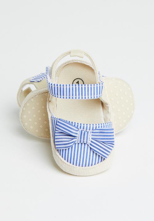 Pop Candy - Girls stripe bow sandal - blue