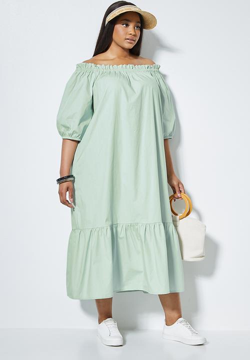 Superbalist - Off the shoulder maxi dress - green