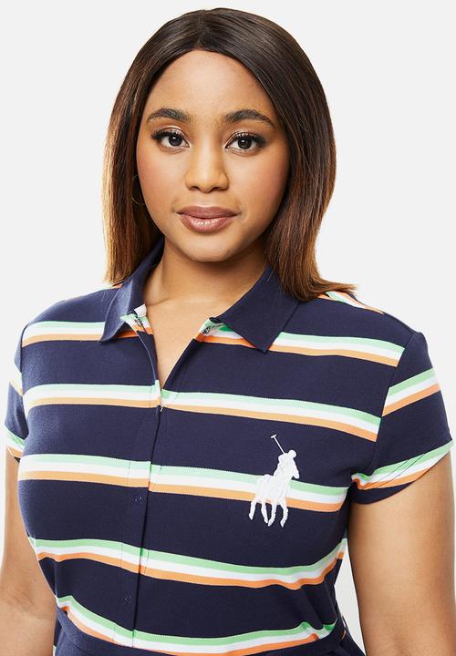 POLO - Plus Bernadine stripe longer length golfer dress - multi