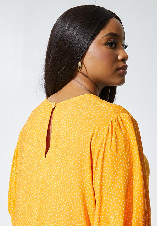 Superbalist - Woven tiered dress - yellow & white