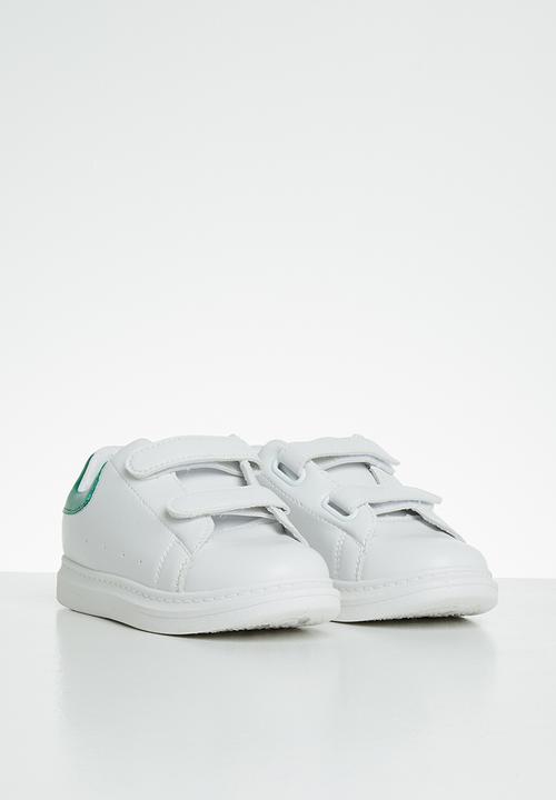 Pop Candy - Boys strap sneaker  - white & green