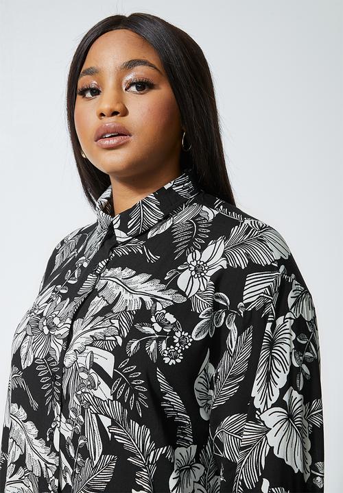 Superbalist - Midi shirt dress - black & white